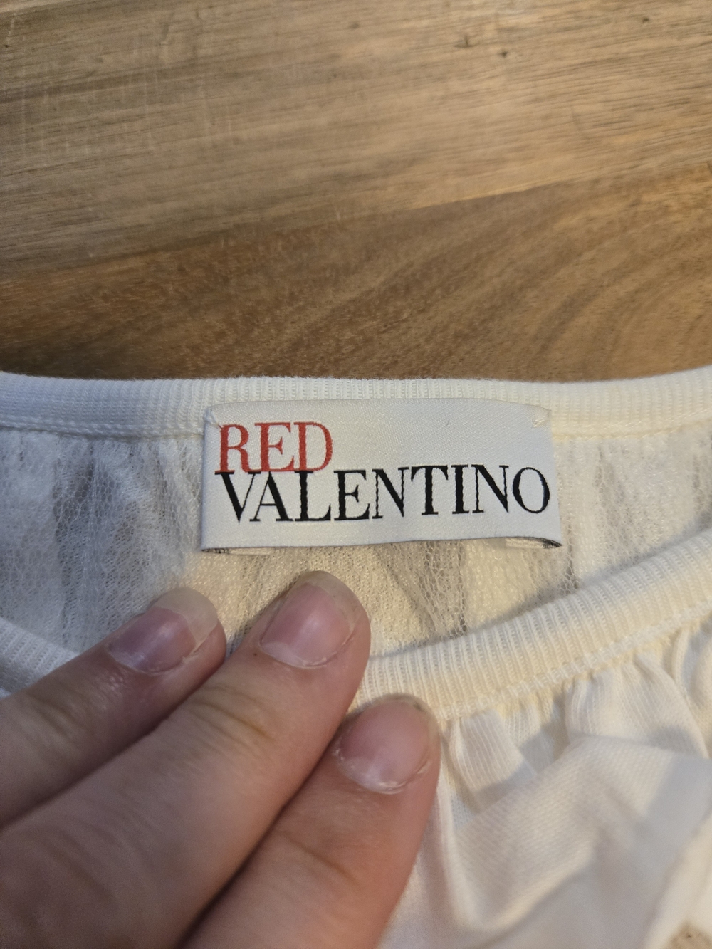 RED Valentino Point D'Esprit Tulle Ruffles Top - Picture 4 of 5